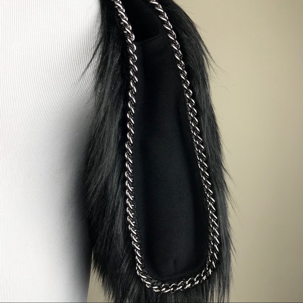 Stella McCartney Black Alter Faux Fur Tote Bag - Picture 2 of 8